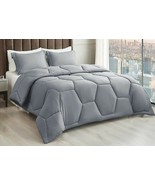 Queen Size Honeycomb Comforter Set - Soft & Cozy 88"x88" w/ 2 Pillow Shams GRAY - $29.69