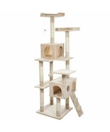 Deluxe Cat Condo Kitty House Pet Playing Scratching Sleeping 5 Feet High - £129.12 GBP