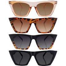 4 Pairs Vintage Square Cat Eye Sunglasses Retro Cateye Sunglasses Trendy Mirrore - £18.95 GBP