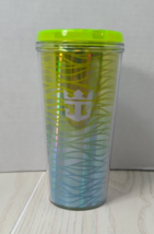 Royal Caribbean Coca Cola Tumbler Souvenir Cup with Lid 2024 Blue Green - $9.89