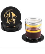 Coasters For Drinks With Stand Holder, Drink Coasters Gold Quotes Crazy ... - £14.14 GBP