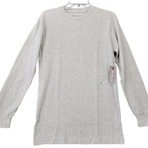 Galaxy Men Shirt Size S Gray Heather Classic Long Sleeve Waffle Knit Thermal Top - £11.49 GBP