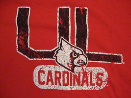 NCAA Louisville Cardinals College University School Fan Red Distressed T... - £15.42 GBP