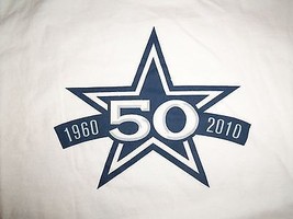 NFL Dallas Cowboys Football Team 50th Anniversary White Graphic Print T-... - $18.40