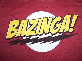 The Big Bang Theory TV Show &quot;Bazinga!&quot; Sheldon Maroon Graphic 50/50 T Shirt - M - £15.08 GBP