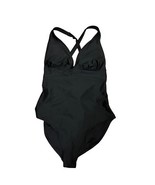 New NWT Black One Piece Swimsuit Criss Cross Back Plunge Tie-Back One-Pi... - $356.49 MXN