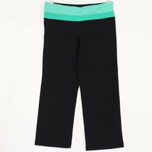 Kirkland Womens Reversible Capri Pants S Small Black Green Workout Yoga Crop - £16.79 GBP