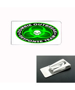 Metal Money Clip Bills Card Metal Holder Rectangle Zombie D 3 Response Team - £9.34 GBP