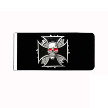 Metal Money Clip Cash Bills Credit Card Metal Holder Skull D 8 Red Eyes - £9.45 GBP