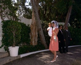 First Lady Jacqueline Kennedy and JFK Jr. arrive home from Mass New 8x10 Photo - £7.01 GBP