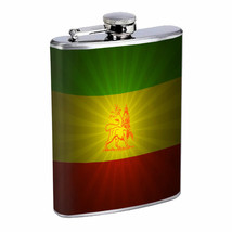 Rasta D3 8oz Hip Flask Stainless Steel Reggae Lion Jamaican Colors Leaf - £11.62 GBP