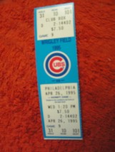 MLB 1995 Chicago Cubs Ticket Stub Vs. Philadelphia Phillies 4/26/95 - £2.78 GBP