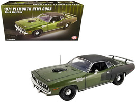1971 Plymouth Hemi Barracuda Ivy Green with Black Graphics and Black Vinyl Top - £135.90 GBP