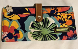 Lily Bloom Passport Travel Wallet Organizer &amp; Coin Purse Floral Teal Blue - £17.55 GBP
