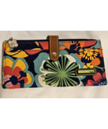 Lily Bloom Passport Travel Wallet Organizer &amp; Coin Purse Floral Teal Blue - £17.29 GBP