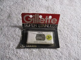 Vintage Gillette Super Stainless 10 razors blades - £8.52 GBP
