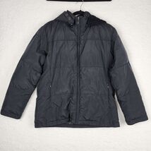 Liz Claiborne Womens Small Removable Hood Down Feather Puffer Jacket Black - $15.39