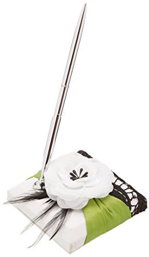 Lillian Rose Green Black Lace Flower Wedding Guest Book Pen - $7.65