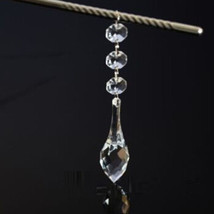 30pcs Acrylic Crystal Clear Hanging Chandelier Prism Beaded Strand Wedding Decor - £13.51 GBP