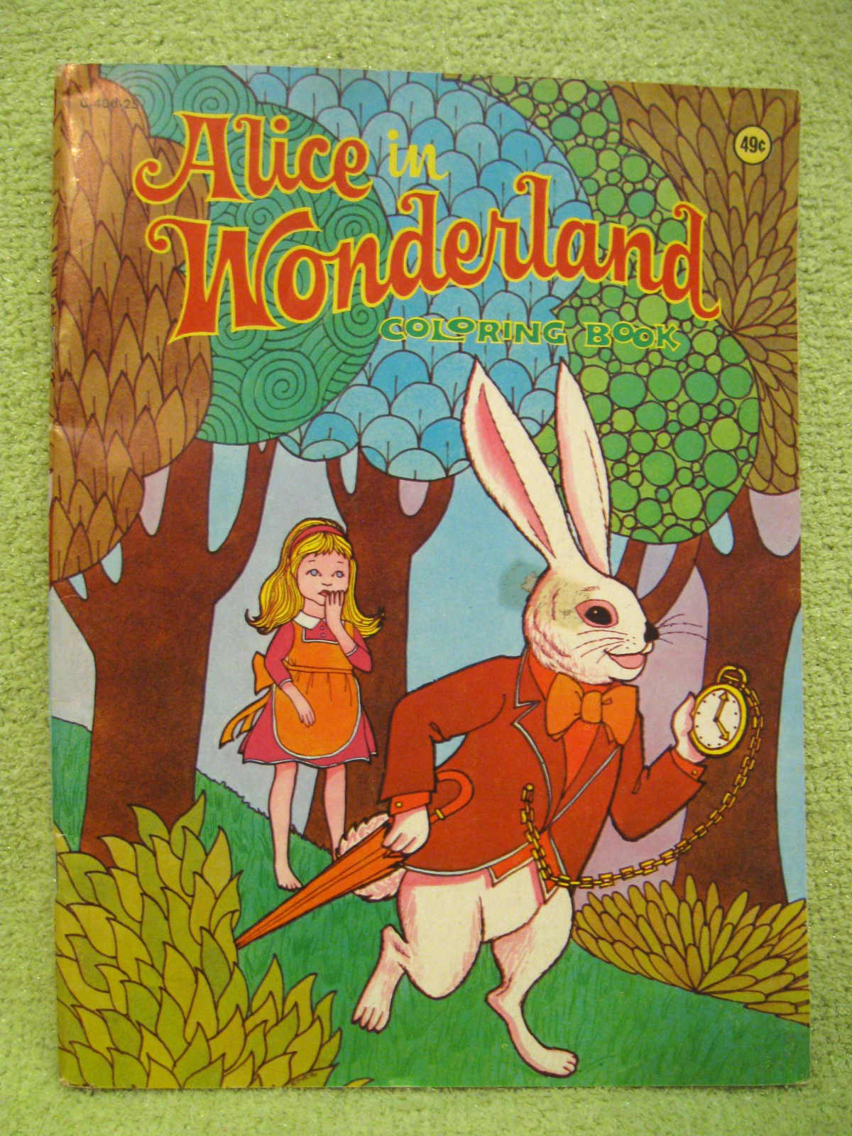ALICE IN WONDERLAND Vtg Coloring Book 1975 Oyster Caterpillar CHESHIRE CAT ADULT - £11.72 GBP