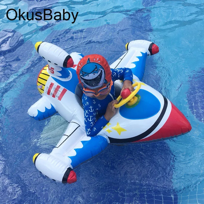 Summer Inflatable Air plane Buoy Seat Bath Water Toy Pool Rafts For Children - £31.43 GBP