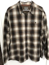 Royal Robbins Size XXL Mens Brown Plaid Button Shirt Long Sleeve 100% Co... - $23.09