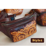 Hand Tooled Leather Sheridan Style Western Floral Belt Bag, Brown Fanny ... - £59.73 GBP
