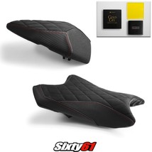 Kawasaki ZX6R Seat Covers with Gel 2019-2023 Black Red Luimoto Tec-Grip Suede - £322.54 GBP