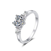 1.2ct Heart Moissanite Rings for Women Engagement Wedding Simulated Diamond Band - £56.12 GBP