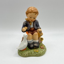 Berta Hummel &quot;Snack Time&quot; Figurine BH 113 1999 3.5&quot; Boy with Goose  - $17.77