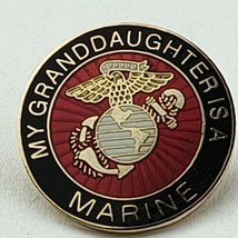 My Grand Daughter Is a MARINE Military Memorabilia Pin Gold Tone Red Ena... - $6.80