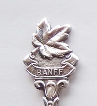 Collector Souvenir Spoon Canada Alberta Banff Maple Leaf Emblem Repousse Deer  - £3.98 GBP