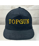 Vintage Top Gun Movie Snapback Hat Cap Navy blue corduroy - Made in USA - $40.60 CAD