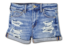 American Eagle Womens 6581967 Blue Wash Destroyed Cuffed Jean Shortie Shorts - £15.92 GBP