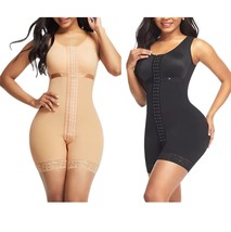 High Stretch Front Hooks Wide Straps Full Bodysuit Post Surgery Compress... - $37.48