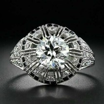 1.50Ct Round Cut Moissanite 925 Sterling Silver Antique Vintage Anniversary Ring - £82.28 GBP