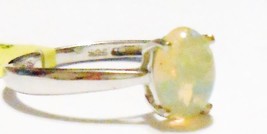 White Ethiopian Opal Oval Solitaire Ring, Platinum / Silver, Size 7, 0.75(Tcw) - £51.41 GBP