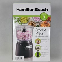 Hamilton Beach Black Stack And Press 3 Cup Food Processor Chopper 72850 - £19.62 GBP