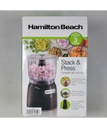 Hamilton Beach Black Stack And Press 3 Cup Food Processor Chopper 72850 - £19.64 GBP