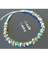 Handmade Designer Necklace &amp; Earring Set Amazonite Jasper Nugget Gemston... - £34.75 GBP