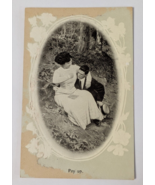 VICTORIAN POSTCARD WOMAN AND MAN PAY UP ANTIQUE MAIL LETTER LOVE ROMANCE... - $21.93 CAD