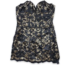 Fredrick&#39;s Of Hollywood Lace corset Medium Black / Gold Corset Bustier Top - £23.73 GBP