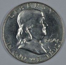 1954 D Franklin uncirculated silver half dollar  - $23.00