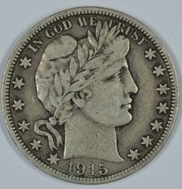 1915 S Barber circulated silver half VF details - £106.19 GBP