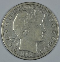 1911 P Barber circulated silver half F details - £37.41 GBP