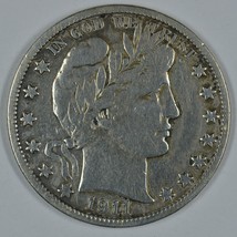 1911 S Barber circulated silver half F details - $25.00
