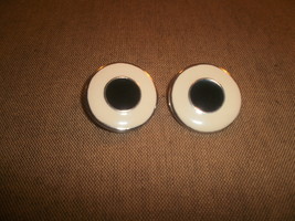 Round Clip On Earrings , Cream and Black - €1,74 EUR