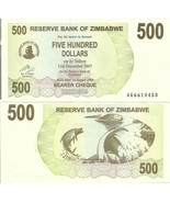 Zimbabwe P43, $500, bearer check, tigerfish, Kariba Dam on Zambezi UNC - $3.33
