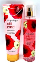 2 Bodycology WILD POPPY Fragrance Mist Spray &amp; Shea Butter Body Cream Poppies - $22.97