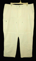 Ralph Lauren Women 16 Capri Crop Pants Bungee Hem Bright White w Logo 38... - £18.72 GBP